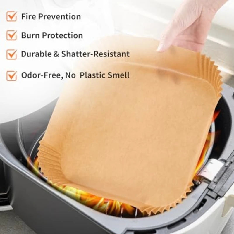 Air Fryer Paper Disposable Air Fryer Liners Paper Baking Paper Barbecue Plate NonStick Mat Kitchen Oven Oil AbsorbingPaper Tool