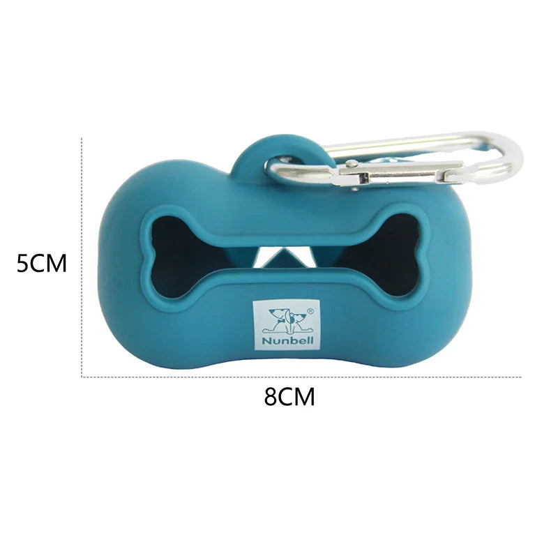 Silicone Dog Waste Bag Dispenser Durable Portable Dog Poop Bag Holder with 1 Roll Poop Bag Outdoor Pet Trash Bags Dispenser