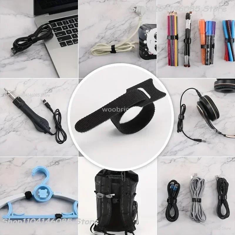 Cable Ties Reusable Flanges Straps Reusable Cable Ties Cable Plastic Flanges Nylon Hook Loop Straps Wrap Zip Black