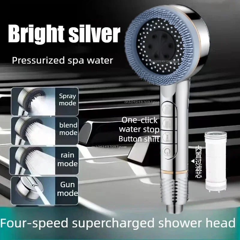 Showers for Bathroom Shower Head 4-Mode Adjustable High Pressurized Filter Shower Head Massage Shower Phone Bathroom Accessories