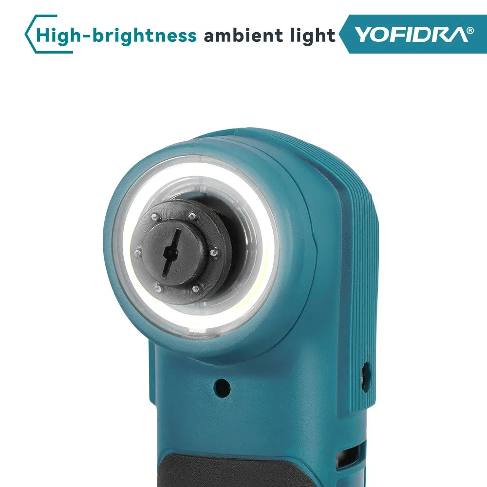YOFIDRA 1000W Borstelloze Elektrische Oscillerende Multitool AI Snelheidsregeling Accu-gereedschap voor Houtbewerking Geschikt voor Makita Accu