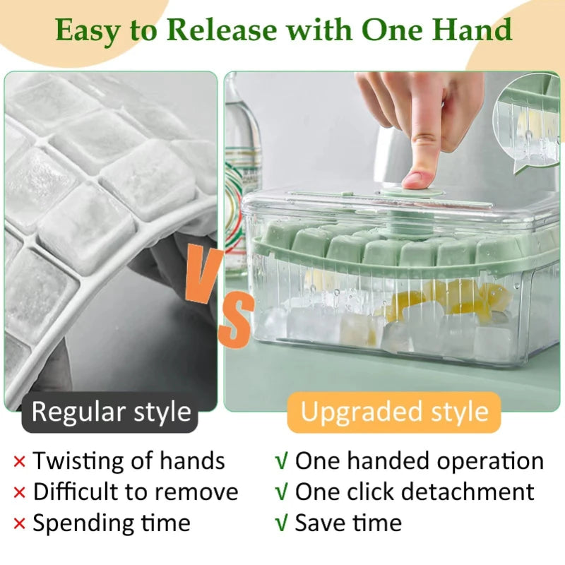 Silicone Mold Ice Cube Tray with Lid Silicone Ice Buckets Ice Mold DIY Moulds Ice-cream Maker Kitchen Tool Ssummer Accessories