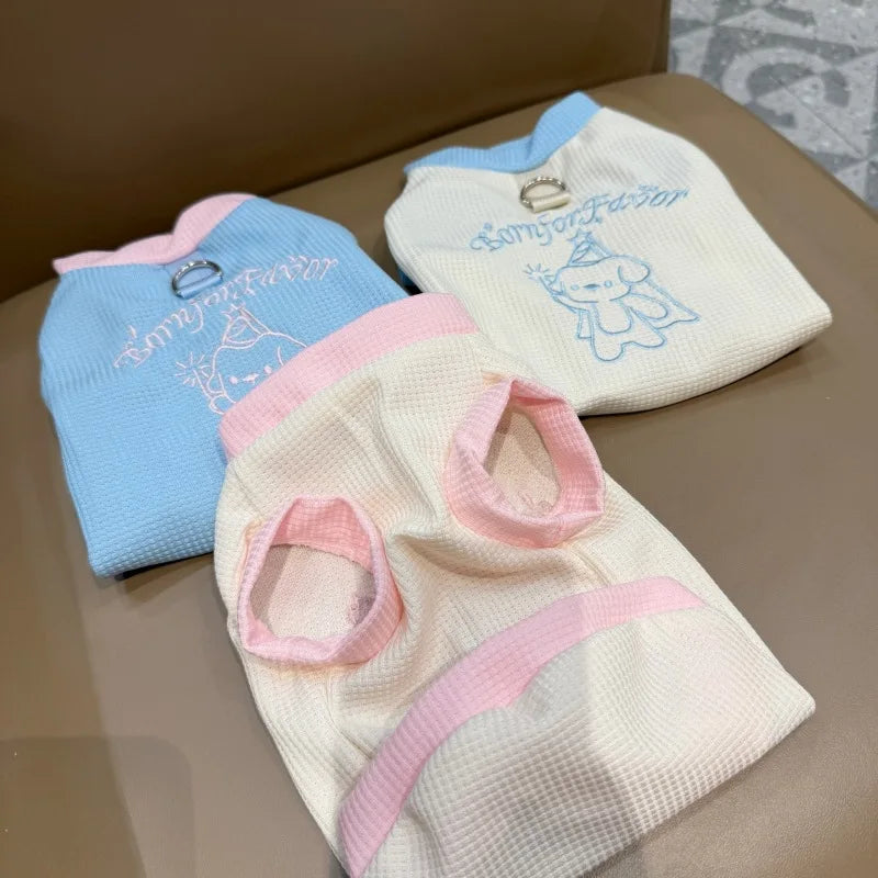 Breathable Dog Vest Spring Summer Pet Clothes for Small Dogs Chihuahua Yorkie Clothing with D-ring Pet Supplies