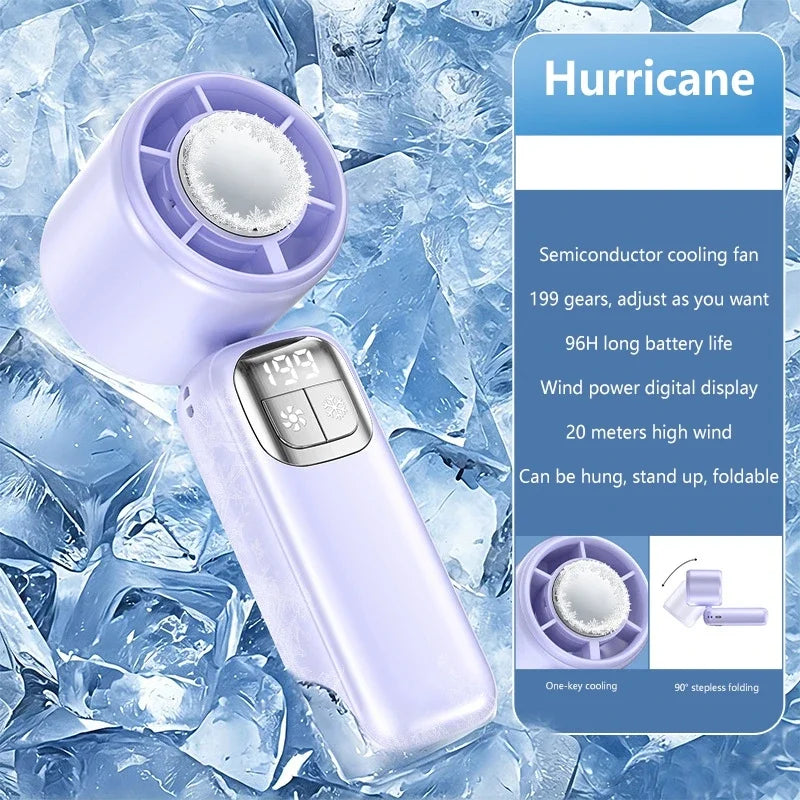 Lenovo Handheld Ventilator 199 Hoge Snelheid Koeling Ice Cooler Oplaadbaar USB Borstelloze Motor Turbo Jet Fan voor Buiten Reizen Kantoor