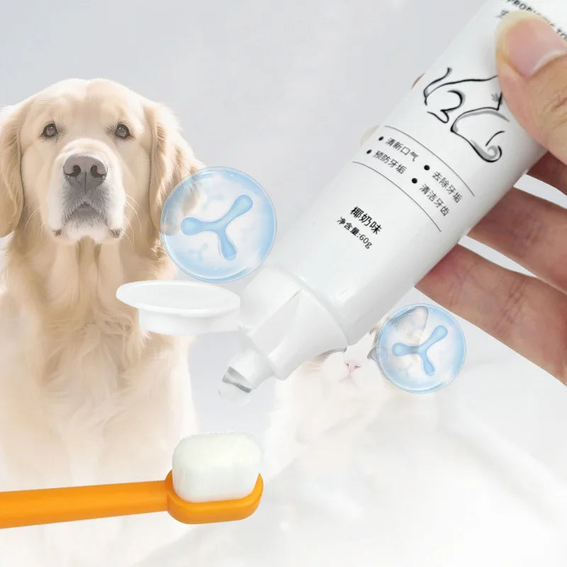 4 pcs/Set Dog Oral Cleaning Tools Pet Toothpaste Toothbrush Set for Cats Dogs Freshen Breath Puppy Cleaning Tools Pet Supplies