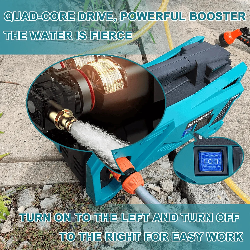 10m Hose Cordless Water Pump 500W for Garden Irrigation and Car Cleaning - Compatible with Makita 18V Battery - Quality Shopping Centre