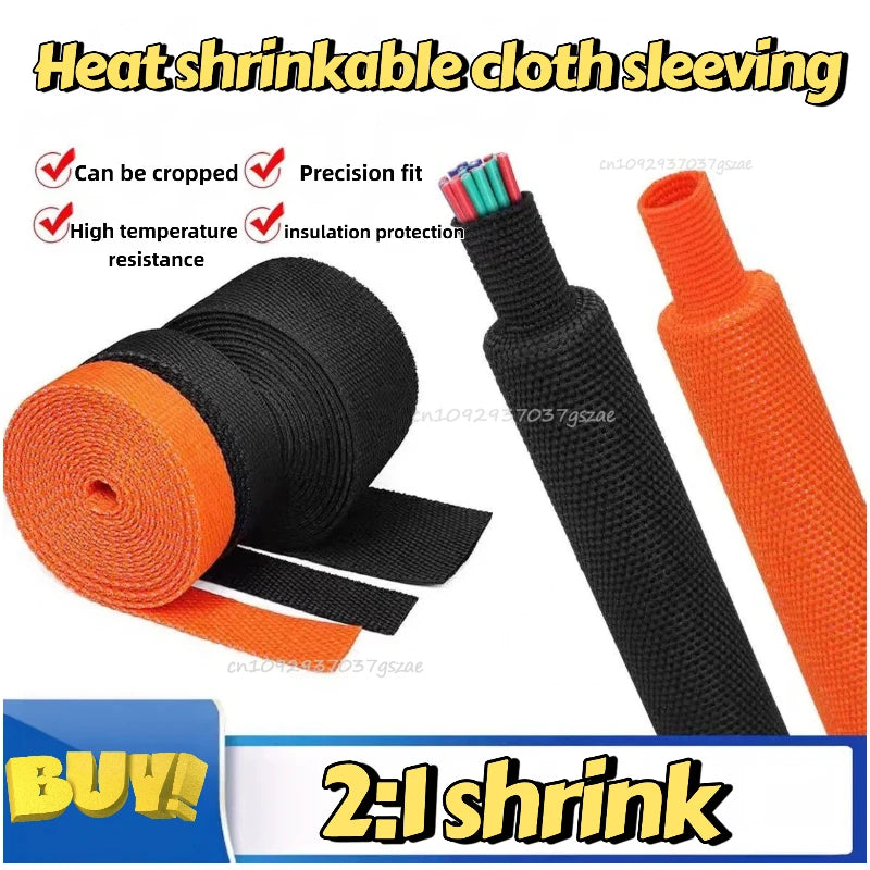 Braided Cable Sleeve Heat Shrink Tube Insulation Flame Retardant for Car Line Organizer Wire Wrap Protection Cover  Shrink Wrap