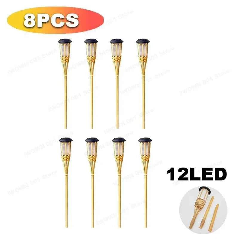 Bamboo Solar Flame Lights Torch Lights Bamboo Simulated Solar Flame Lawn Garden Lights Luces Led Solares Para Jardin Exterior