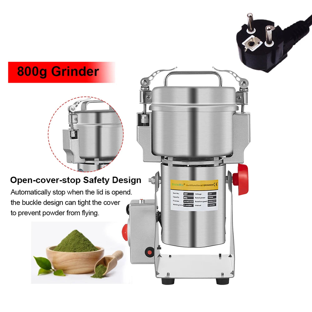 BioloMix Moulin broyeur électrique 700 g pour grains, épices, herbes, céréales et aliments secs