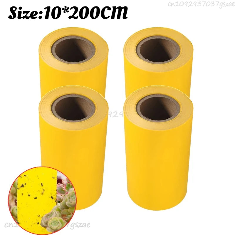Yellow Double-Sided Sticky Trap 10M Long Double-Sided Insect Tape Waterproof Sunproof for Garden Trees Outdoor Pest Control Tool