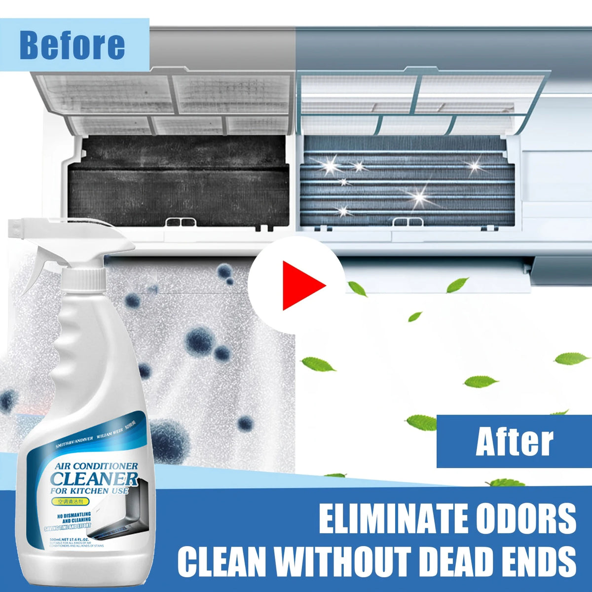 New 500ML Air Conditioner Foaming Cleaner Spray Deodorizer Professional Household Outside Machine Cleaning Foam Spray Deodorizer