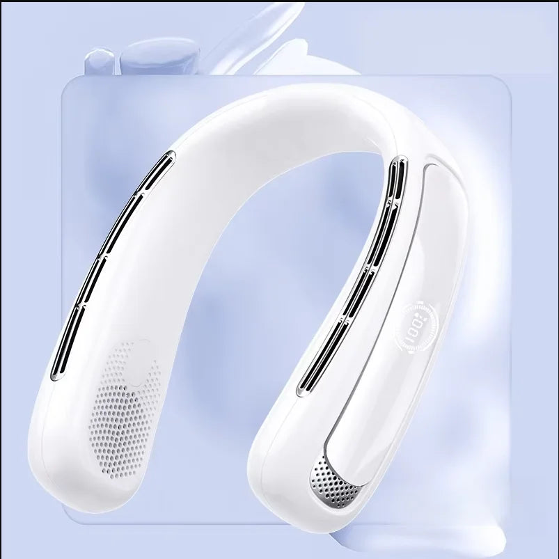 Lenovo 15000mAh draagbare nekventilator, slim digitaal display, oplaadbaar via USB, bladeloze, stille koelventilator voor buiten voor de zomer