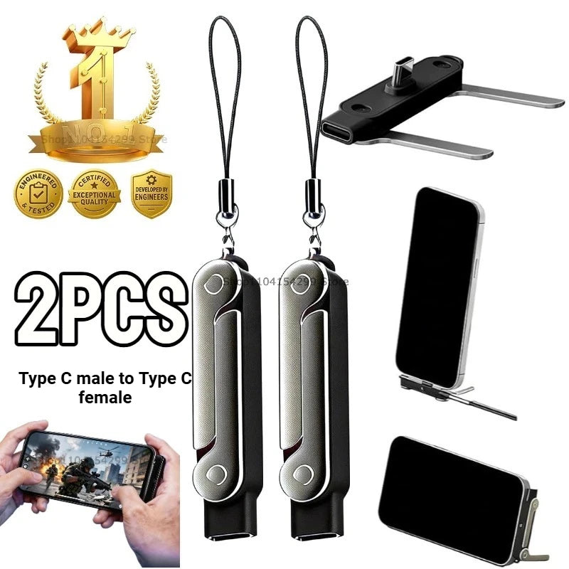 240W Super Fast Charging C To C Cable 2‑in‑1 Detachable Foldable Phone Stand Adapter Multifunctional Desktop Holder Sync Charger