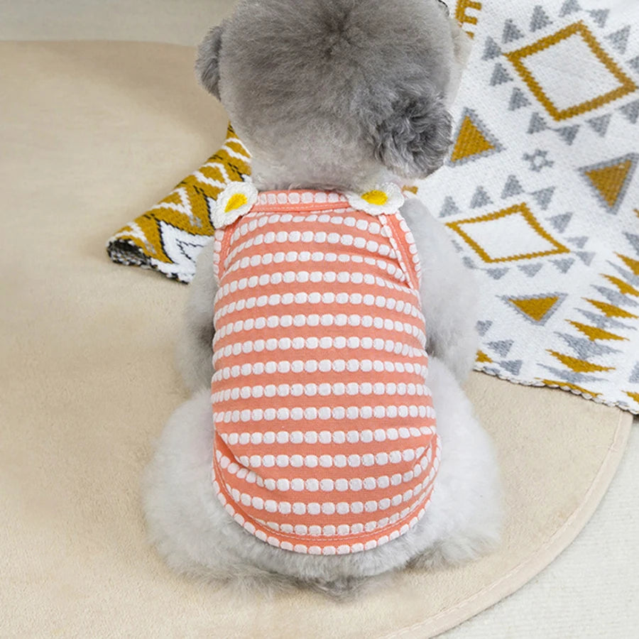 Summer Striped Pet Dog Clothes For Small Medium Dogs Breathable Dog Vest Thin Puppy T-Shirt Chihuahua Bichon Clothing