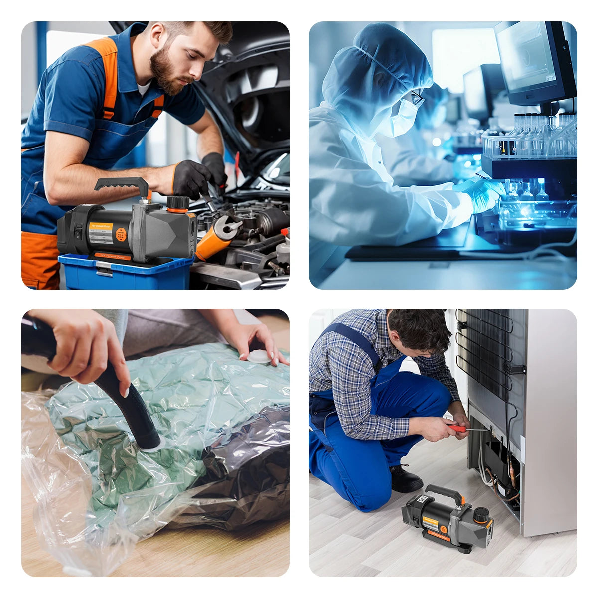 Gisam 7CFM 1/2PK Vacuümpomp Koeling Vacuümpomp Koelmiddel Auto Airconditioning Reparatiegereedschap voor Makita 18V Accu Pin