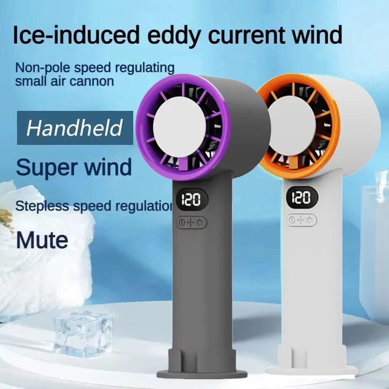 Lenovo Mini Handheld Fan 120 snelheden draagbare bladeloze desktopventilator oplaadbaar directe koeling met ijsmodus voor dames en heren nieuw