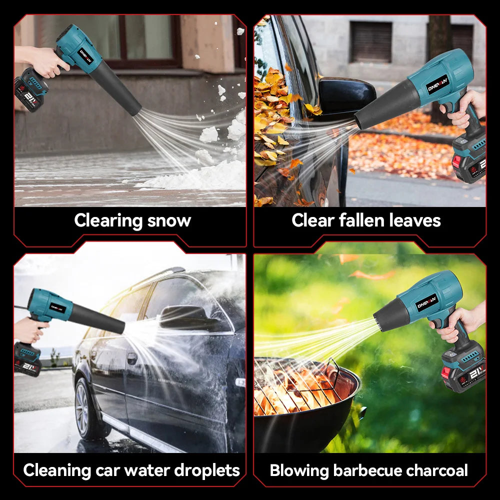 ONEVAN Brushless 300000RPM Electric Air Blowers Turbo Blower 350M/S Leaf Blower Dust Blowing Tool for Makita 18V Battery Pin