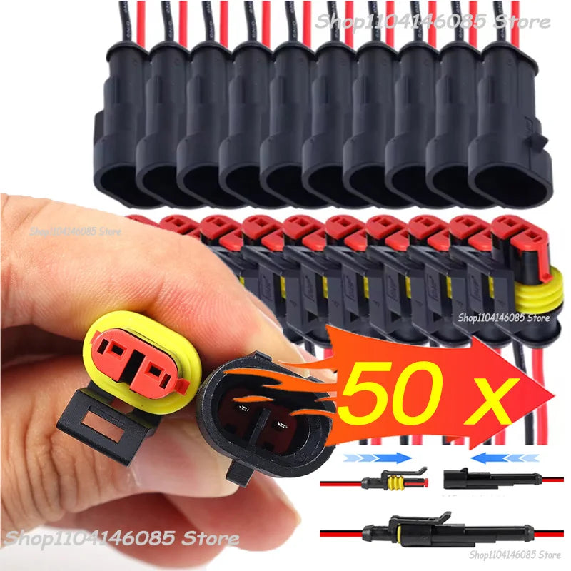 Automotive Connector Electric Motorcycle Connectors Waterproof Quick Connect Kit with Wire,Suitable for Cars and Ships Connector