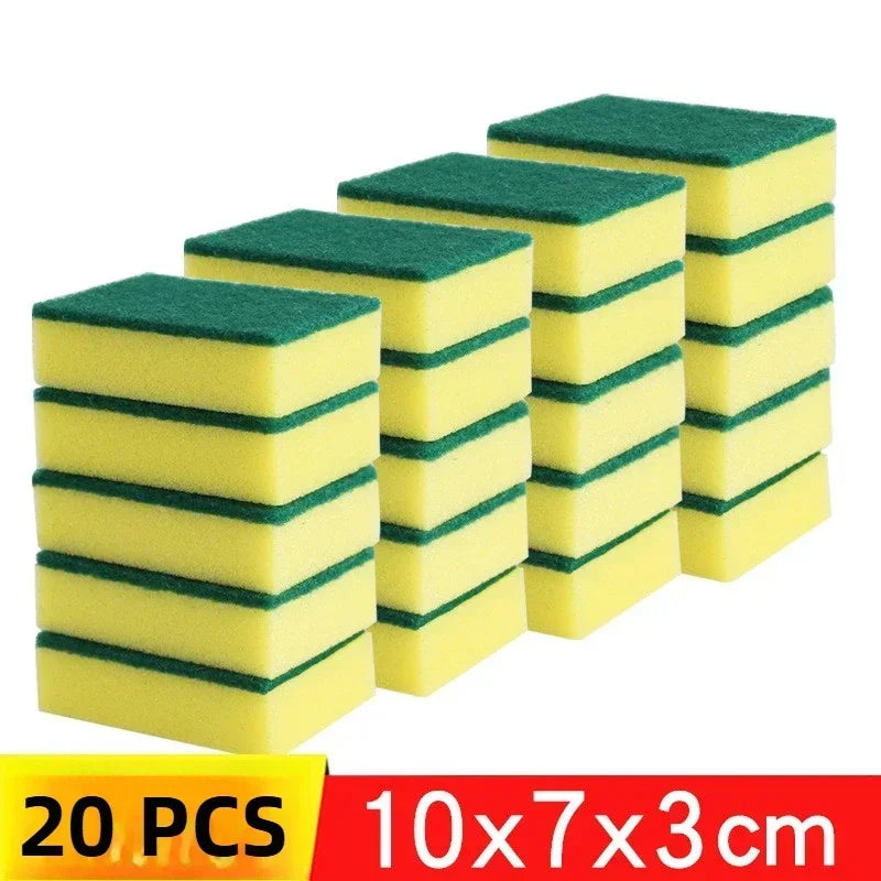 10-60pcs Thickened Kitchen Dishwashing Sponges Soft Absorbent Durable Scouring Pads for Pots Rust Removal Household Cleaning