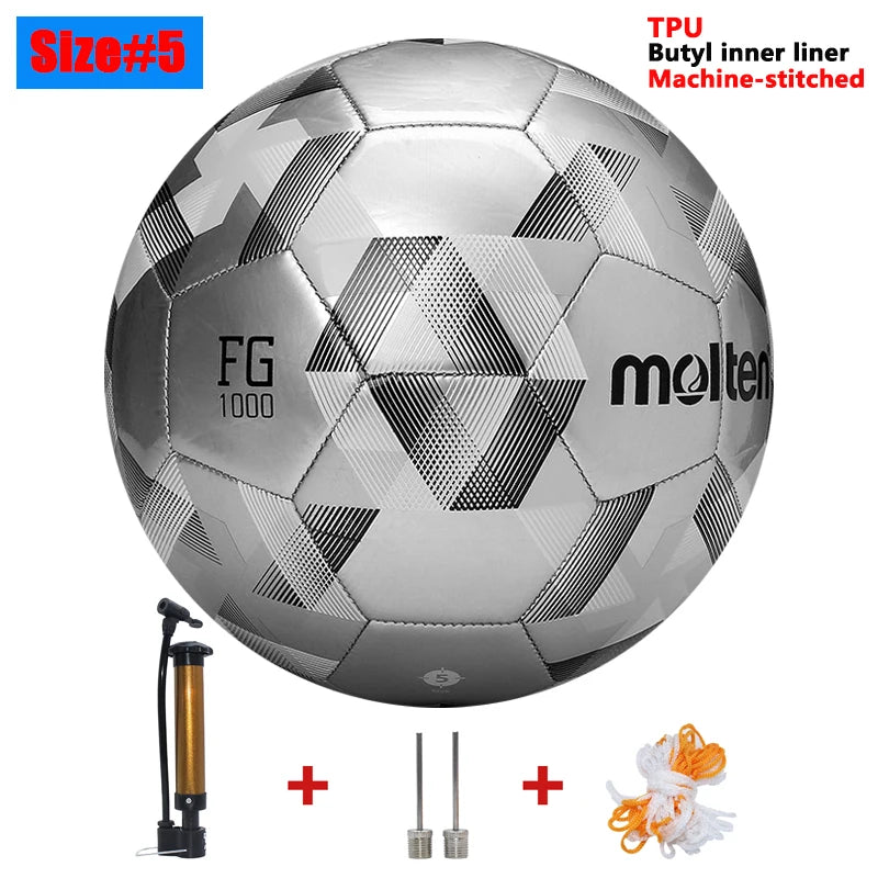 2026 Molten Soccer Ball Size 5 High Quality PVC/TPU with Pump for Outdoor Football Training and Match Game - Quality Shopping Centre