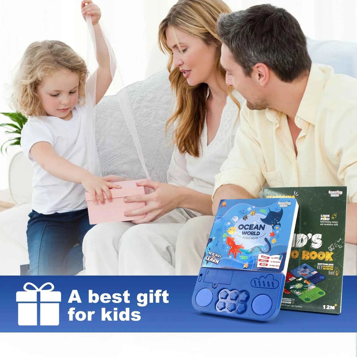 Kids Interactive Audio Books with Melody & Lights - Educational Pre-school Toys with Drum Sounds and Animal Themes