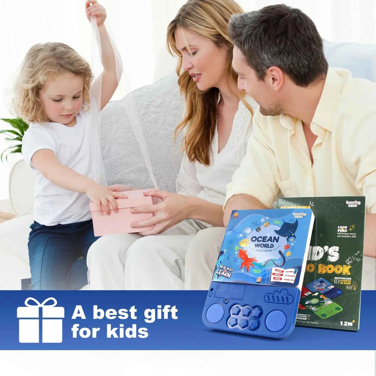 Kids Interactive Audio Books with Melody & Lights - Educational Pre-school Toys with Drum Sounds and Animal Themes