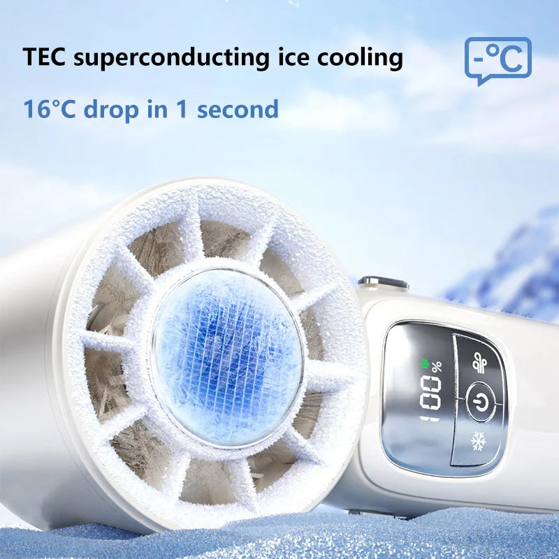 Lenovo 30.000 RPM Handheld Elektrische Turbo Ventilator Draagbare USB Opvouwbare Nekventilator Snelle Koeling Halfgeleidertechnologie Outdoor Camping Kantoor