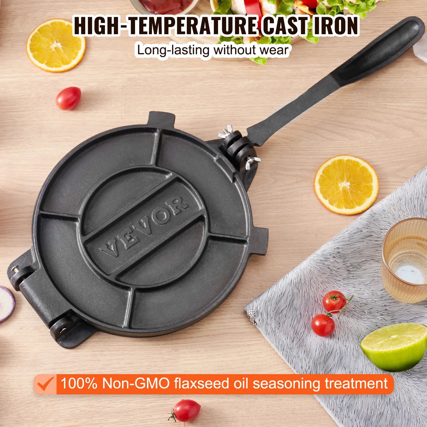SucceBuy Tortilla PressCast Iron Heavy Duty Tortilladora Press Dough Maker for Flour Tortilla