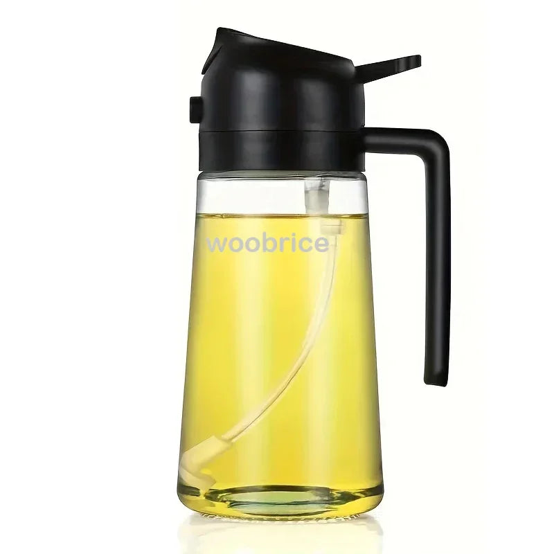 Oil Cruet Kitchen Olives 2in1 500ml Plastic Spray Oil Sprayer Bottle Dispenser Oil Jar BBQ Baking Roasting Picnic Kitchen Tool