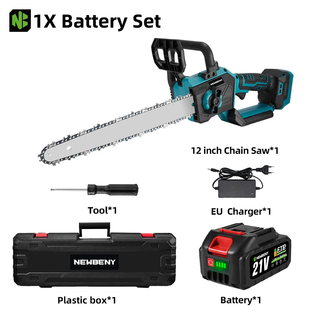 Tronçonneuse électrique sans fil sans balais NEWBENY 12 pouces, outil de menuiserie avec affichage numérique pour batterie Makita
