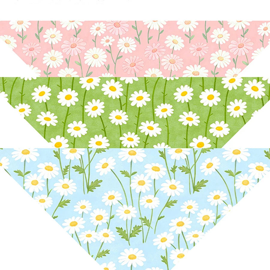 1/3 PCs Pet Dog Bandana Cute Flower Print Dog Cat Neck Wear Scarf Pet Dress Up Bandanas in Spring Dog Accessories