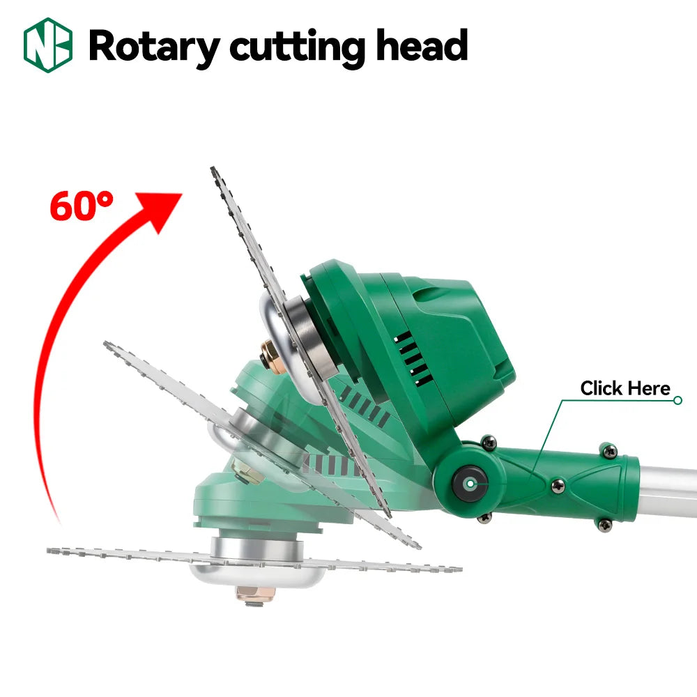 NEWBENY 3-in-1 Borstelloze Elektrische Grasmaaier Accu Grastrimmer Verstelbare Tuinmaaier Elektrisch Gereedschap voor Makita 21V Accu