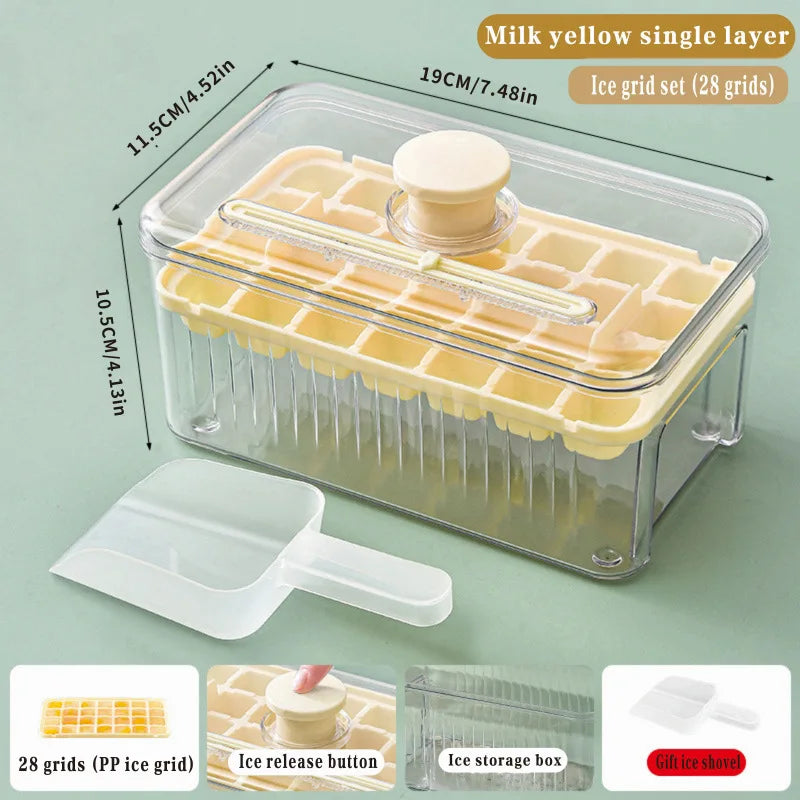 Silicone Mold Ice Cube Tray with Lid Silicone Ice Buckets Ice Mold DIY Moulds Ice-cream Maker Kitchen Tool Ssummer Accessories