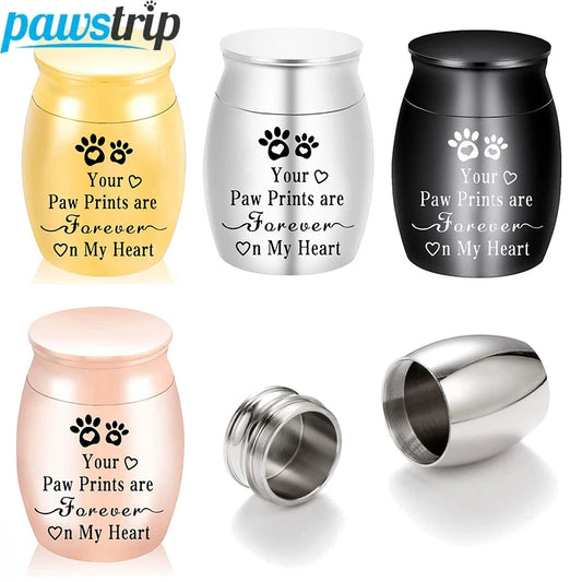 Mini Pet Memorials Urn Multi-colored Stainless Steel Dog Urns Dog Cat Cremation Ashes Urn Sealed Pet Souvenir Jar for Cats Dogs