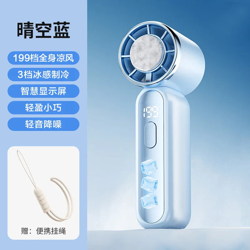 Draagbare handventilator met ICE-halfgeleiderkoeling, 3000 mAh USB-oplaadbaar