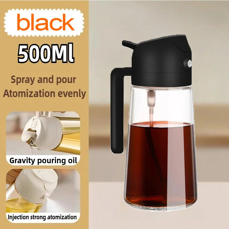 2pcs Kitchen Oil Spray and Dispenser Sprayer Pourer Oil Empty Bottle Olive Oil Spray Kitchen Barbecue Camping Cooking Utensils