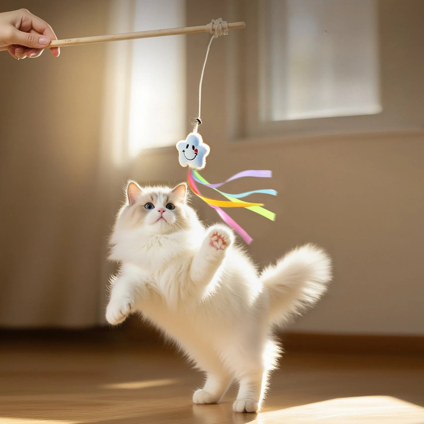 Cat Toys Wooden Toy for Cats Teaser Stick Bite Resistant Tortoise Cat Toys Interactive Durable Cats Toy with Bell Pet Products