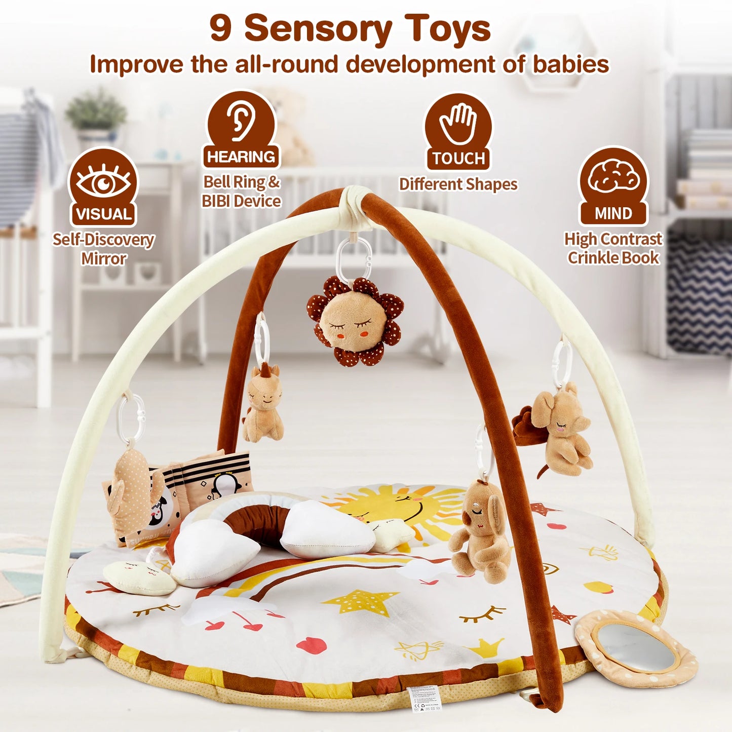 Baby Play Mat Baby Activity Center Kids Interlocking Exercise Rugs Toy Carpet Soft Carpet for Newborn Infants to Toddlers