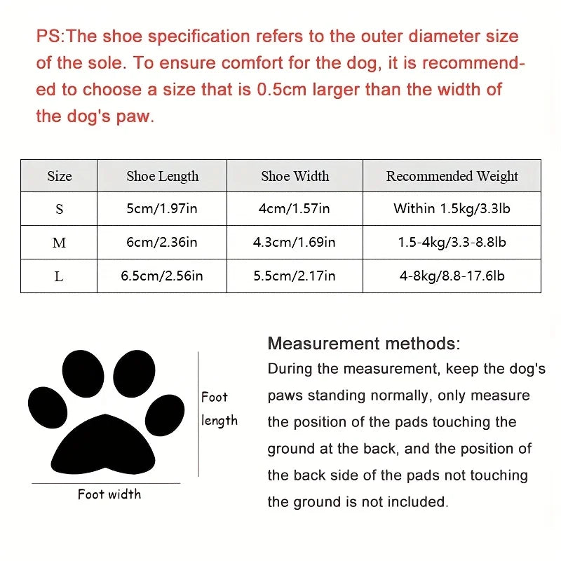 4pcs/lot Pet Dog Shoes Socks Anti-Slip Puppy Socks Warm Dog Boots Pet Paw Protectors for Small Dogs Pet Supplies
