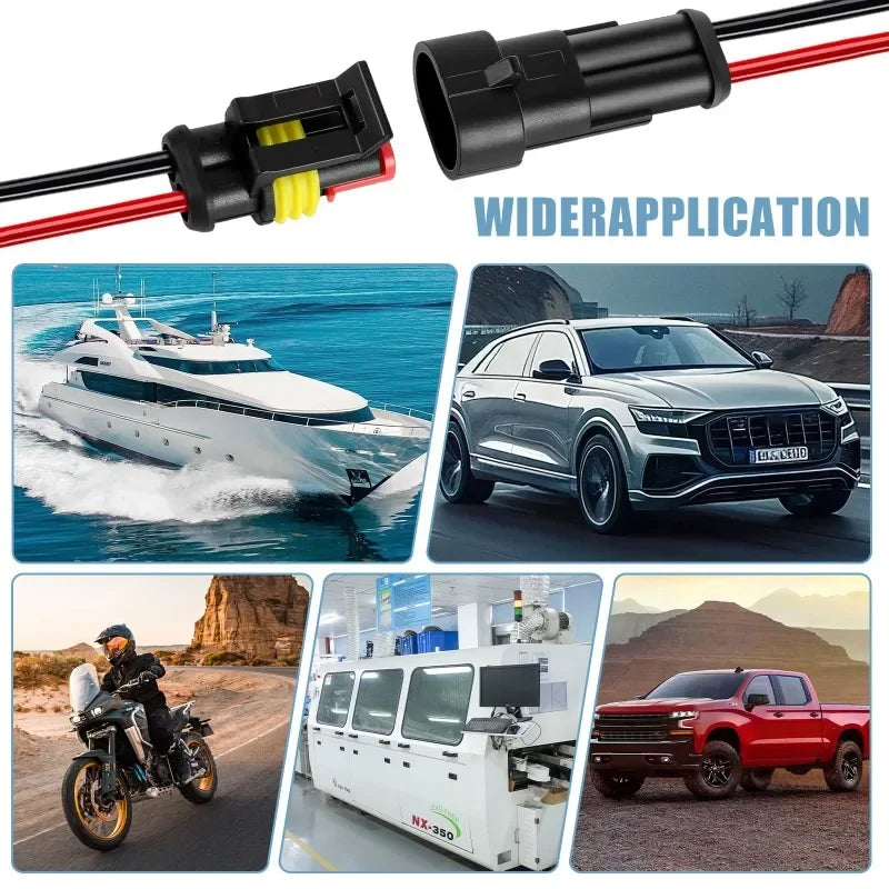 Electrical Wire Connector Waterproof Connector Wire Terminal Quick Connect Kit with Wire, Suitable for Cars and Ships Connector