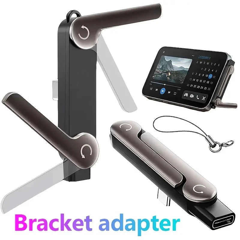2‑in‑1 240W Super Fast Charging Cable Detachable Foldable Desktop Phone Stand Holder for Smartphone Tablet Laptop Travel Use