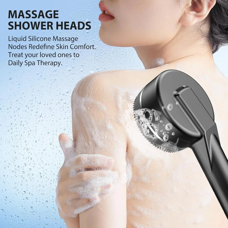 Shower Head Bathroom Showers High Pressure Massage Filter 4 Modes Adjustable Handheld Showerheads Home Bathroom Accessories