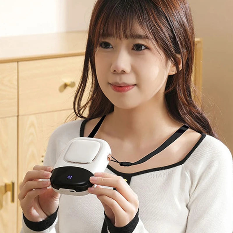 Lenovo New Neck Hanging Fan With LED HD Digital Display And Multiple Adjustable Wind Speed Cooling And Heat Dissipation Fan