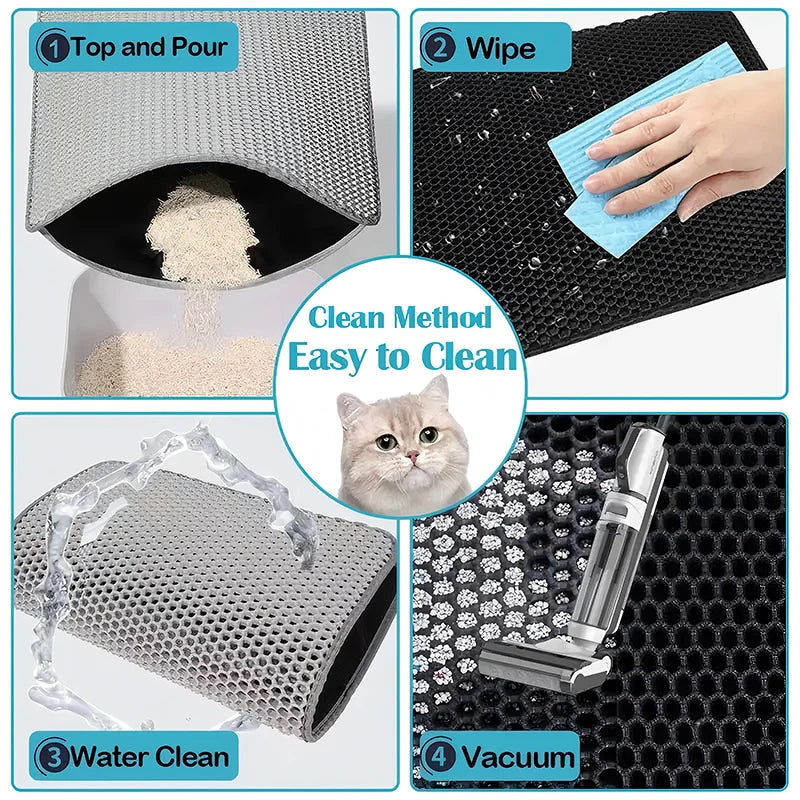 Extra Large Eva Cat Litter MatDouble Layer Waterproof Cat Litter Mat Pet Litter Box Mat Pet Toilet Cat Mat Cat Toilet Mat