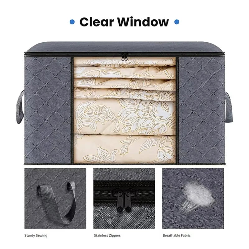Foldable Large Capacity Storage Bag Clothes Blanket Storage Bags Storage Containers for Organizing Bedroom Closet Clothing