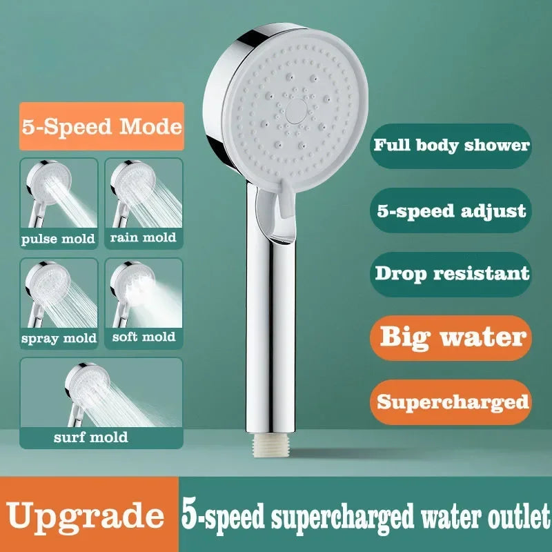 Shower Temperature High Quality Shower Head Water Filter Adjustable High Pressure Shower One-Key Stop Bathroom Accessories