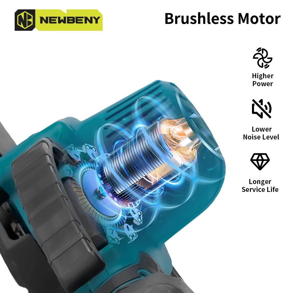 NEWBENY Brushless 30MM Electric Pruning Shears ＆ 6 inch Chainsaw Cordless Garden Cutter DIY Tools Set For Makita Battery Pin