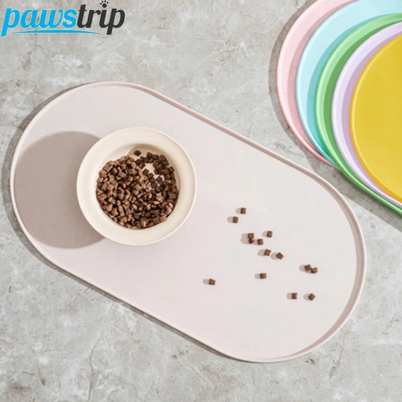 45.5x24.5cm Oval Pet Feeding Mat Silicone Dog Food Feeding Pad Waterproof Pet Placemat for Cats Dogs Pet Supplies