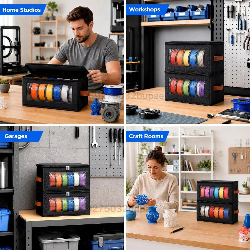 3D Printer Filament Storage Containers Non Woven Printer Filament Toy Storage Box Visible Dustproof Sorting Storage Bag