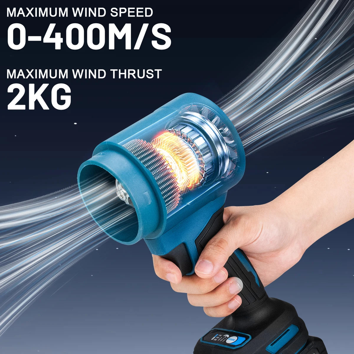 Gisam 3000W Borstelloze Elektrische Turbo Blower Jet Fan 400M/S 300000RPM Handzame Blad- en Stofblazer voor Makita 18V Accu